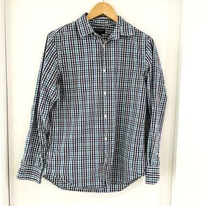 Banana Republic Men's Casual Blue Check Button Down Long Sleeve Shirt Size S